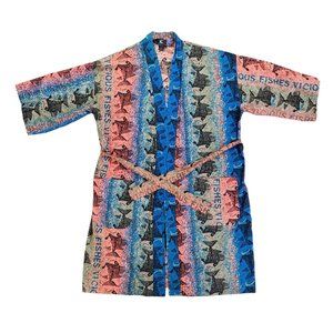 Night Moves Vicious Fishes Robe One Size Fits All USA Made 80s 90s